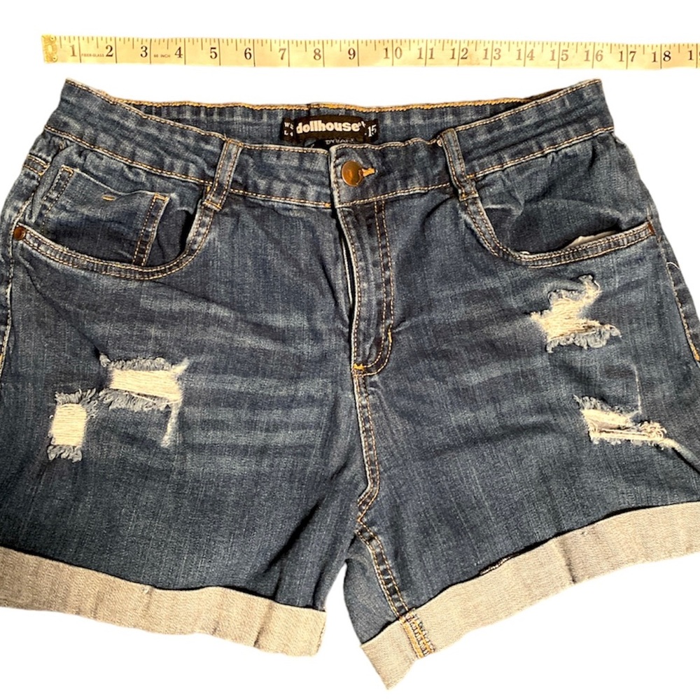 ****No Longer Available**** Dollhouse Dylan Distressed Jeans Shorts - Picture 14 of 14
